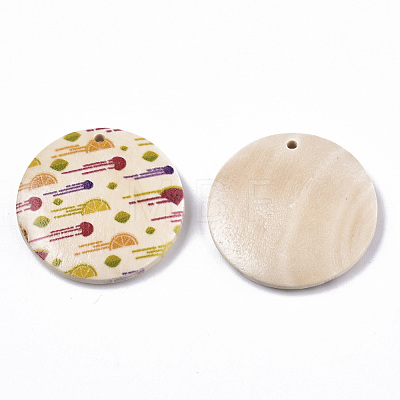 Fruit Seris Printed Wood Pendants WOOD-S045-103A-08-1