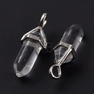 Bullet Glass Pointed Pendants GLAA-K058-02P-08-1