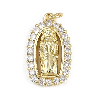 Brass Micro Pave Cubic Zirconia Pendants KK-Z123-24G-06-1