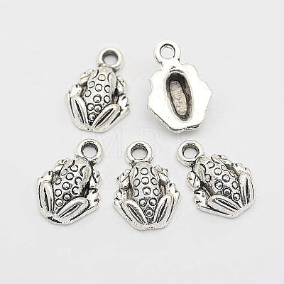 Tibetan Style Alloy Frog Charms X-TIBEP-O009-28-1