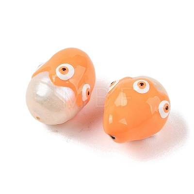 Natural Pearl Enamel Beads PEAR-G014-05C-1