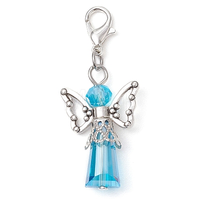 Angel Glass Pendant Decoration HJEW-JM02595-1