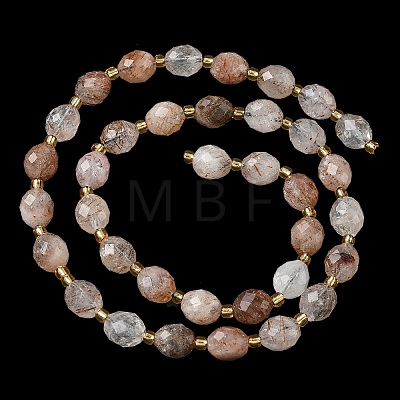 Natural Copper Rutilated Quartz Beads Strands G-F809-A41-01-1