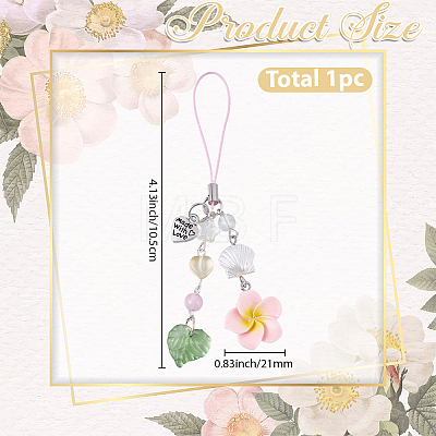 1Pc Alloy Polyester Mobile Straps AJEW-BM0001-22B-1