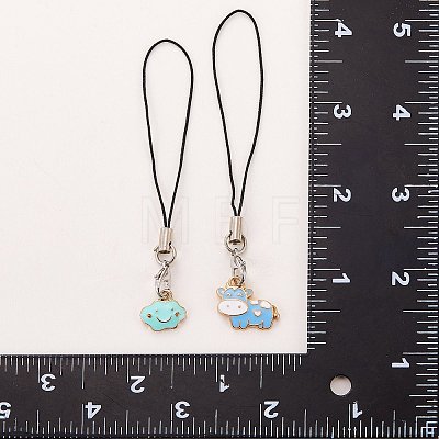 Alloy Enamel Mobile Strap HJEW-SW00024-02-1