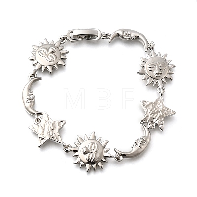 Brass Link Bracelets for Women BJEW-C118-01P-1