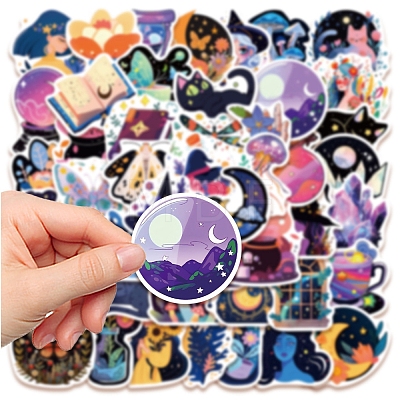 50Pcs PVC Adhesive Waterproof Stickers Self-Adhesive Stickers PW-WGEDAC0-01-1