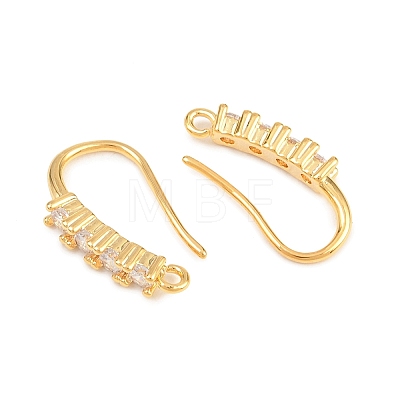 Brass Rhinestone Earring Hooks KK-C261-01C-G-1