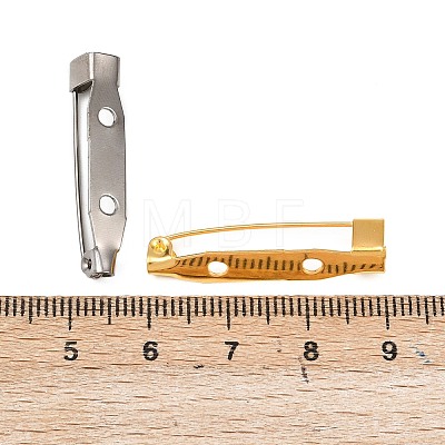 2 Holes Iron Brooch Pin Back Safety Catch Bar Pins IFIN-X0029-01-1