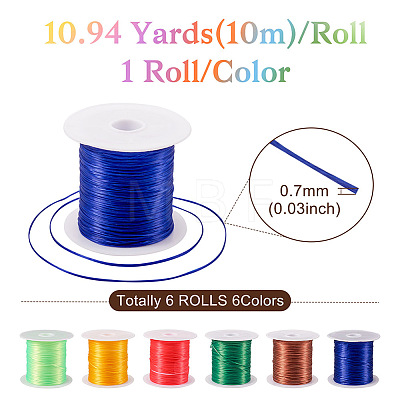 6 Rolls 6 Colors 10M Flat Elastic Crystal String EW-TA0001-04B-1