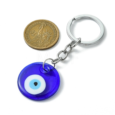 6Pcs 3 Style Handmade Evil Eye Lampwork Keychain KEYC-SW00002-1