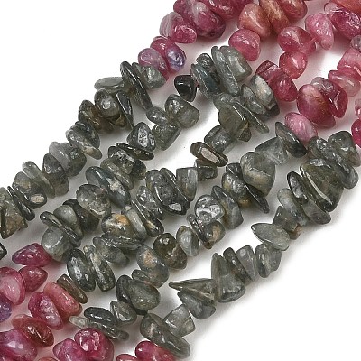 Natural Multicolor Tourmaline Chip Bead Strands G-M298-15A-1