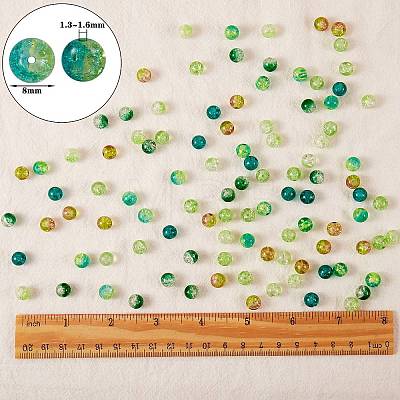 300Pcs 6 Colors Spray Painted Crackle Glass Beads CCG-SZ0001-11D-1