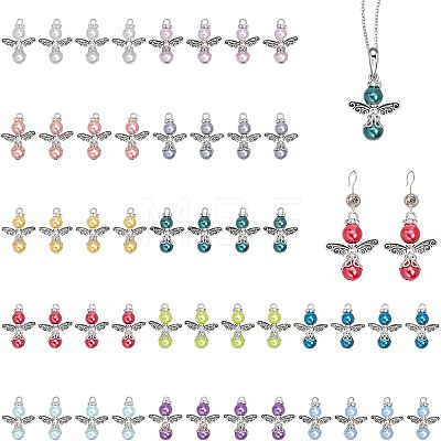 4 Sets Baking Painted Pearlized Glass Pearl Pendants FIND-CA0006-26-1