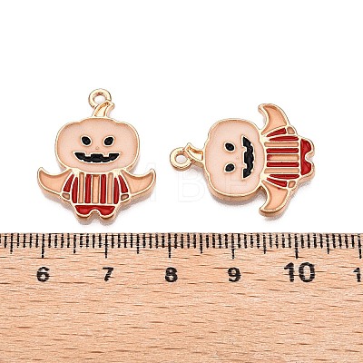 Halloween Theme Rack Plating Luminous Alloy Enamel Pendants ENAM-N056-232G-1