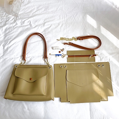 DIY PU Leather Lady Bag Making Kits PW-WG18199-03-1