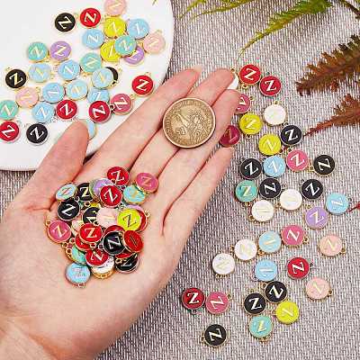 120Pcs 12 Colors Golden Plated Alloy Charms ENAM-SZ0001-64Z-1