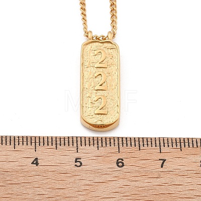 304 Stainless Steel Rectangle Number Pendant Necklaces NJEW-D300-01G-02-1