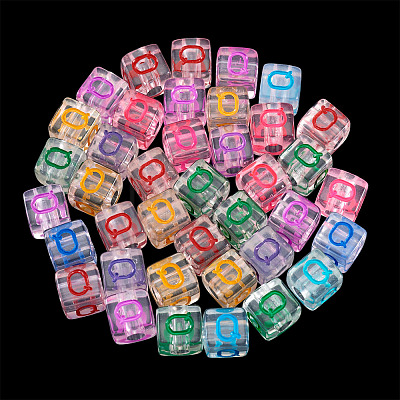 50Pcs Acrylic European Beads MACR-TADJ0001-13Q-1