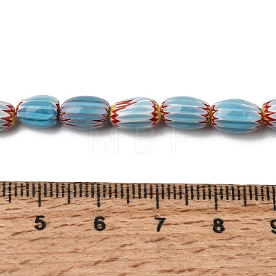 Handmade Millefiori Glass Oval Beads Strands LK-Z001-02A-04-1