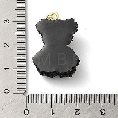Druzy Resin Bear Pendants KK-K274-03G-1