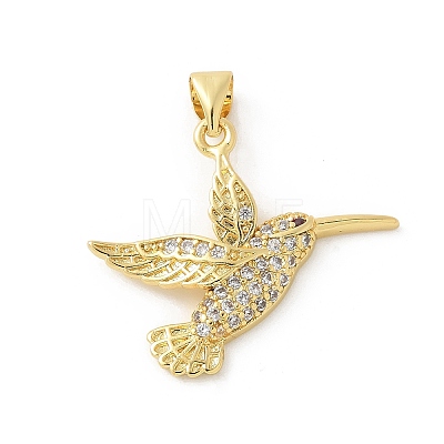 Brass Micro Pave Cubic Zirconia Pendants KK-P294-32G-02-1