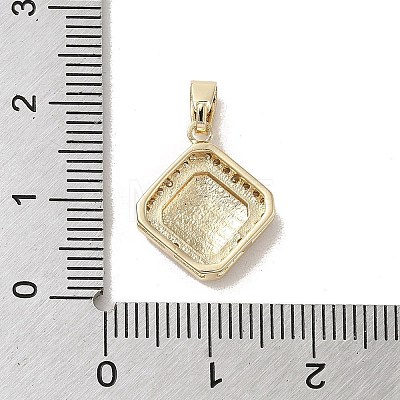 Brass Micro Pave Clear Cubic Zirconia Pendants KK-M275-49G-1