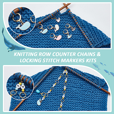 Knitting Row Counter Chains & Locking Stitch Markers Kits HJEW-AB00538-1
