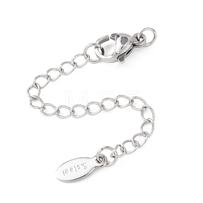 304 Stainless Steel Chain Extender with Oval Charms STAS-G383-07P-1
