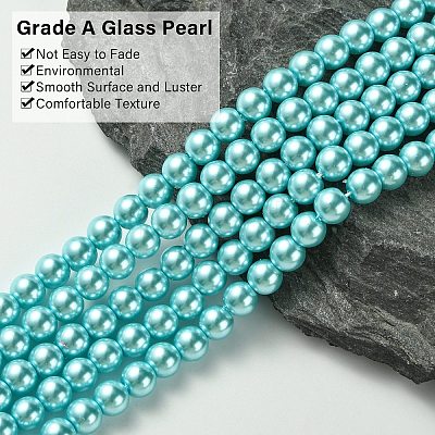 Eco-Friendly Grade A Glass Pearl Beads HY-J002-6mm-HX008-1