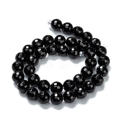 Natural Black Onyx Beads Strands G-Z024-03A-1