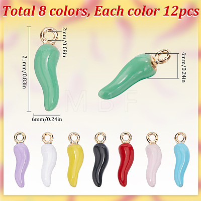 SUNNYCLUE 96Pcs 8 Colors Alloy Enamel Pendants ENAM-SC0004-89-1