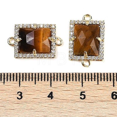 Natural Tiger Eye Faceted Rectangle Links G-I375-07G-10-1