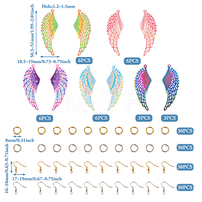  DIY Wing Earring Making Kit STAS-TA0001-95-1