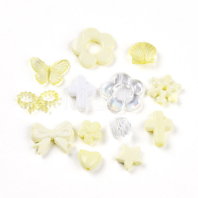 Transparent & Opaque Acrylic Beads TACR-T028-26B-1