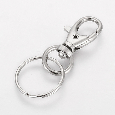Iron Swivel Clasps with Key Rings X-HJEW-H018-P-1