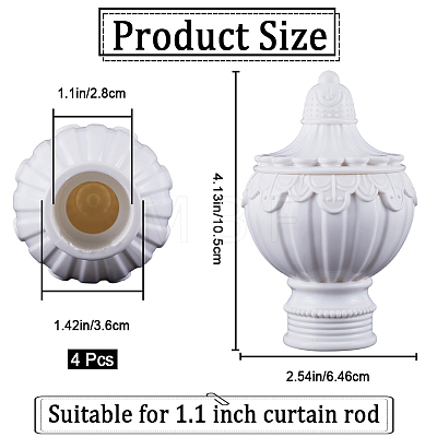 Plastic Curtain Rod Heads FIND-WH0021-34B-1