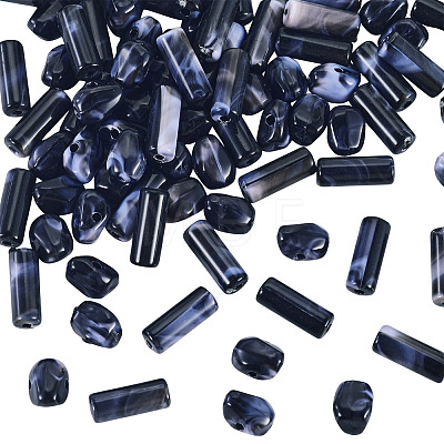 90Pcs 2 Styles Opaque Acrylic Imitation Gemstone Beads OACR-TA0005-14A-1