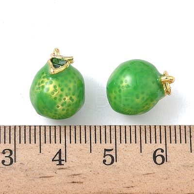 Brass Enamel Pendants KK-L256-44G-06-1