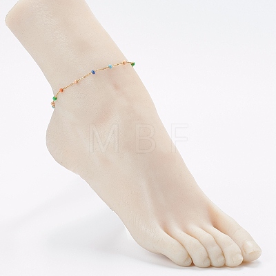 Stainless Steel Satellite Chain Anklets X-AJEW-AN00422-1