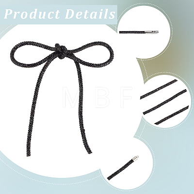 7.1 Yards Glass Rhinestone Synthetic Rubber Round Cord DIY-GF0013-74C-1