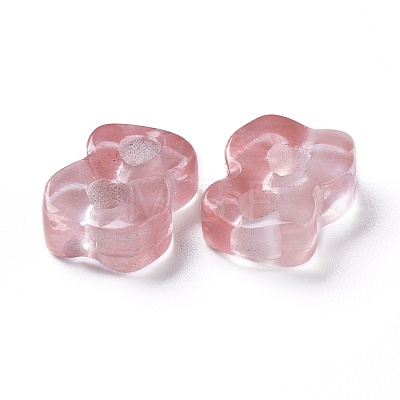 2-Hole Synthetic Cherry Quartz Glass Buttons G-L553-59-1