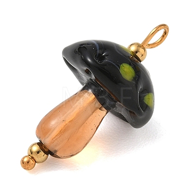 304 Stainless Steel with Handmade Bumpy Lampwork Pendants LA-CBA4231-01D-G-1
