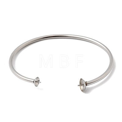 304 Stainless Steel Open Cuff Torque Bangle Making BJEW-H644-02P-1