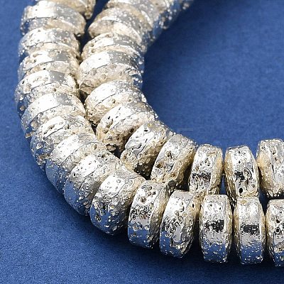 Electroplated Natural Lava Rock Beads Strands G-I360-A02-04-1