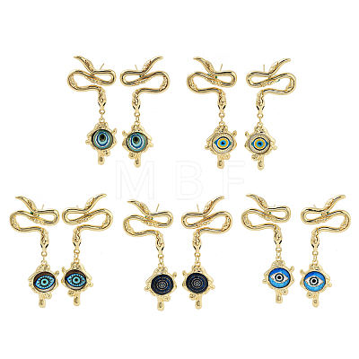 Rack Plating Eye Brass Stud Earrings EJEW-C108-07G-1