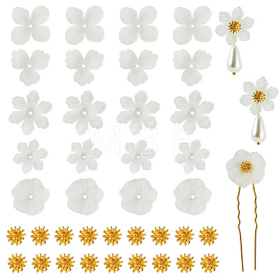 50Pcs 5 Styles Transparent Acrylic Bead Caps MACR-TA0002-88-1