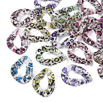 UV Plating Printed Transparent Acrylic Beads AC-CBAEEF4-21-1