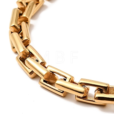 Ion Plating(IP) 304 Stainless Steel Rctangle Link Chain Necklace for Men NJEW-E038-08G-1