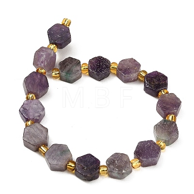 Natural Lepidolite/Purple Mica Stone Beads Strands G-F833-B03-01-1